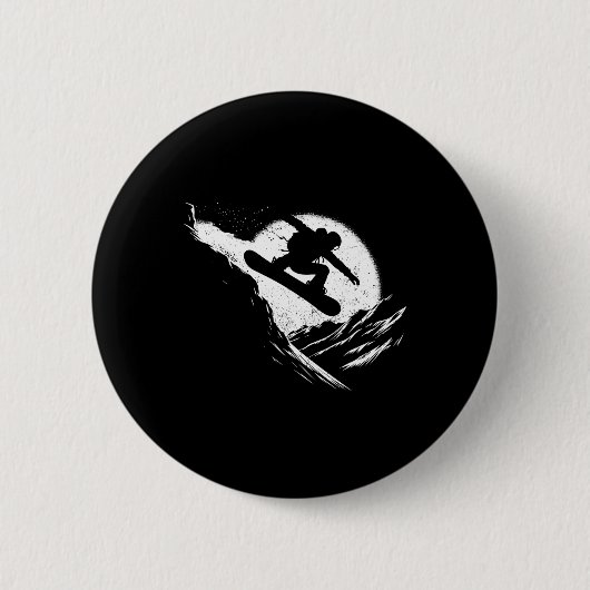 Snowboarder Cliff Snowboarden Snowboard Distressiv Button (Vorderseite)