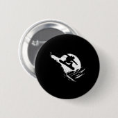 Snowboarder Cliff Snowboarden Snowboard Distressiv Button (Vorne & Hinten)