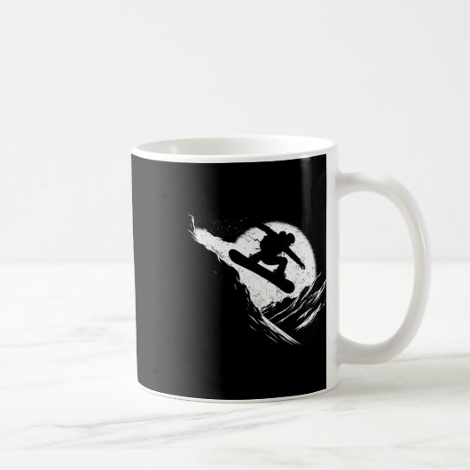 Snowboarder Cliff Snowboarden Snowboard Distressiv Kaffeetasse (Rechts)