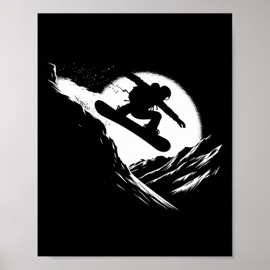 Snowboarder Cliff Snowboarden Snowboard Poster (Vorne)