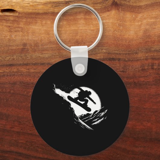 Snowboarder Cliff Snowboarden Snowboard Schlüsselanhänger (Vorderseite)