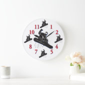 Snowboarder Clock - Its Time to Snowboarder Große Wanduhr (Zuhause)