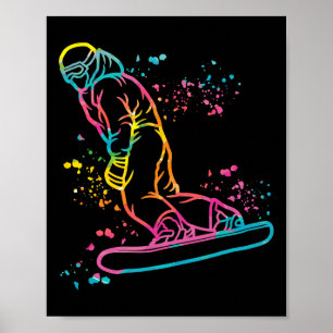 Snowboarder Colorful Snowboard Snowboarden 16 Poster