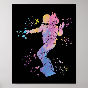 Snowboarder Colorful Snowboard Snowboarden 46 Poster