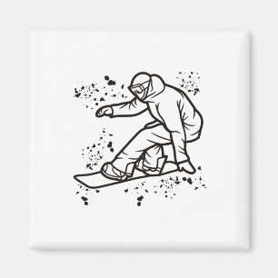 Snowboarder Colorful Snowboard Snowboarden &# Magnet