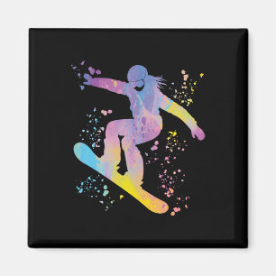 Snowboarder Colorful Snowboard Snowboarden &# Magnet