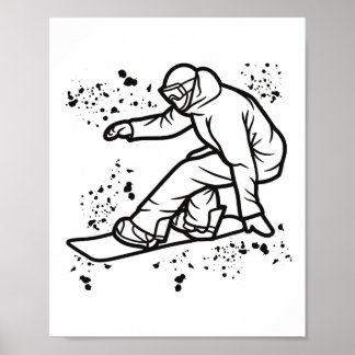 Snowboarder Colorful Snowboard Snowboarden &# Poster