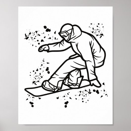 Snowboarder Colorful Snowboard Snowboarden &# Poster (Vorne)