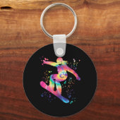 Snowboarder Colorful Snowboard Snowboarden Schlüsselanhänger (Vorderseite)