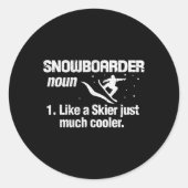 Snowboarder Definition bedeutet Snowboarden Snowbo Runder Aufkleber (Vorderseite)