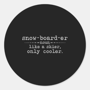 Snowboarder Definition Lustig Snowboarding Winters Runder Aufkleber