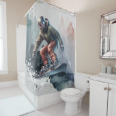 Snowboarder Duschvorhang (Beispiel)