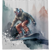Snowboarder Duschvorhang (Vorderseite)