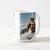 Snowboarder Eichhörnchen Winterzeit Whimsisches Ti Kaffeetasse (VorderseiteRechts)