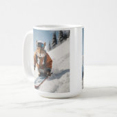 Snowboarder Eichhörnchen Winterzeit Whimsisches Ti Kaffeetasse (Vorderseite Links)
