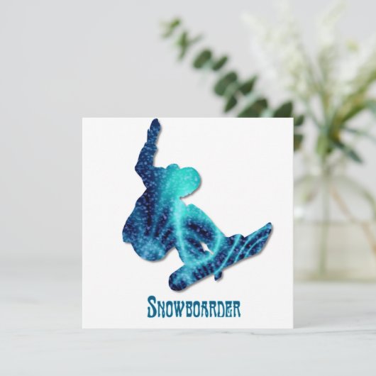 Snowboarder-Einladung Einladung (Stehend Vorderseite)