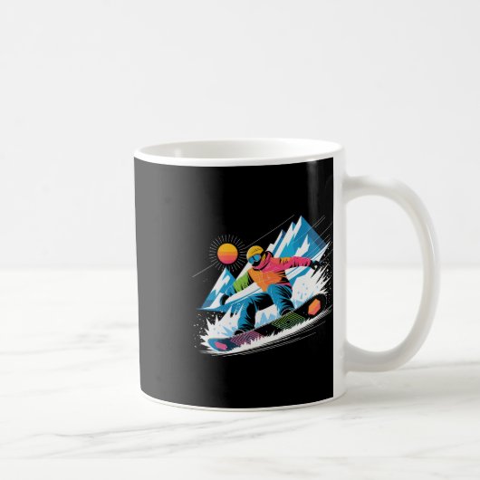 Snowboarder Entdecken Sie die Pisten Snowboarden L Kaffeetasse (Rechts)