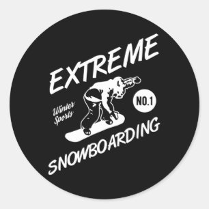 Snowboarder Extreme Snowboarden Wintersport Sno Runder Aufkleber