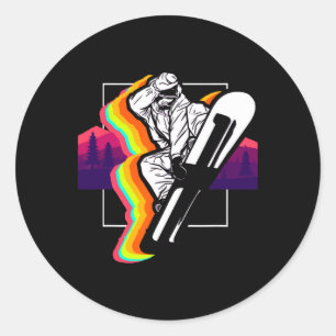 Snowboarder Extreme Winter Sports Snowboarden 1 Runder Aufkleber