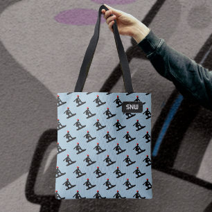 Snowboarder fangen Luft - einen Namen oder Initial Tasche
