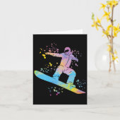 Snowboarder farbenfrohe Snowboard Snowboarden 4 Karte (Gelbe Blume)