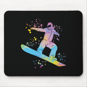 Snowboarder farbenfrohe Snowboard Snowboarden 4 Mousepad