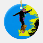Snowboarder Flight - Snowboarder Keramik Ornament (Hinten)