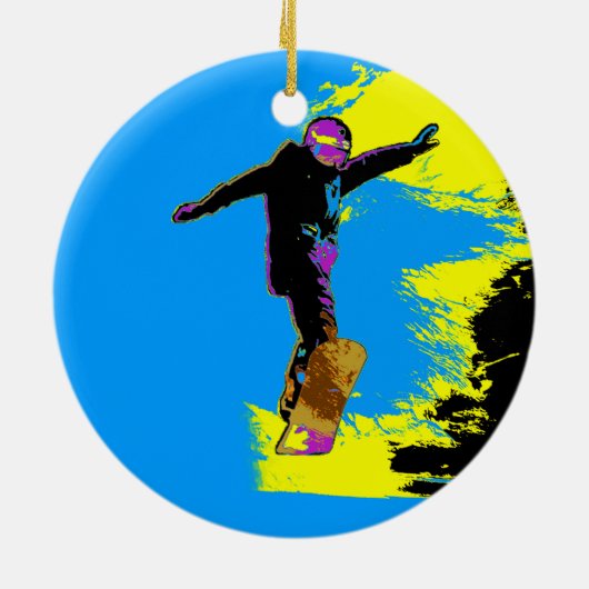 Snowboarder Flight - Snowboarder Keramik Ornament (Hinten)