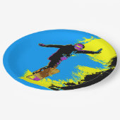 Snowboarder Flight - Snowboarder Pappteller (Schrägansicht)