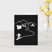 Snowboarder Freeride Design Snowboard Apres Ski Karte (Gelbe Blume)