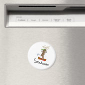 Snowboarder Funny Snowboarder Rentier Magnet (In Situ (Geschirrspüler))