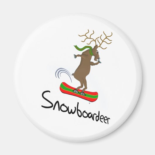 Snowboarder Funny Snowboarder Rentier Magnet (Vorne)