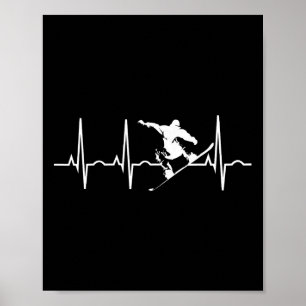 Snowboarder Gifts - Snowboarden Heartbeat T Shirt Poster