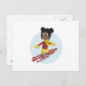 Snowboarder Girl Cartoon Postkarte (Vorne/Hinten)
