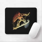 Snowboarder Grafik Retro Style Alpenversand Mousepad (Mit Mouse)