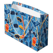 Snowboarder Große Geschenktüte (Rückseite Schrägansicht)