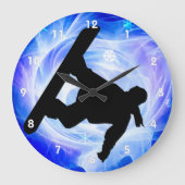 Snowboarder Große Wanduhr (Vorderseite)
