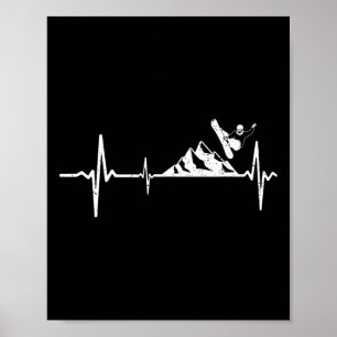 Snowboarder Heartbeat Pulverschnee Snowboarden Poster