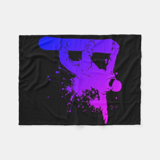 Snowboarder Herren Snowboarden Wintersport Fleecedecke (Vorderseite (Horizontal))