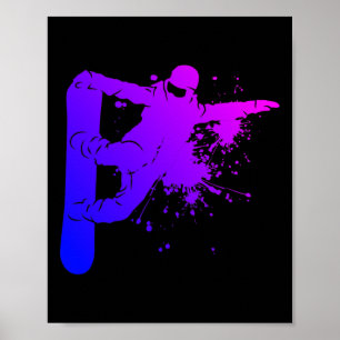 Snowboarder Herren Snowboarden Wintersport Poster
