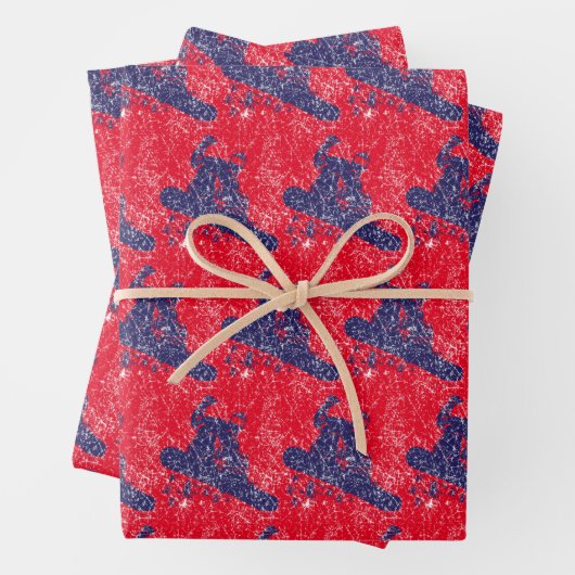 Snowboarder Hoch auf einer Piste Geschenkpapier Set (Beispiel)