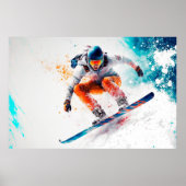 Snowboarder Illustration Poster (Vorne)