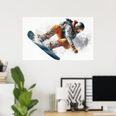 Snowboarder Illustration Poster (Heimbüro)