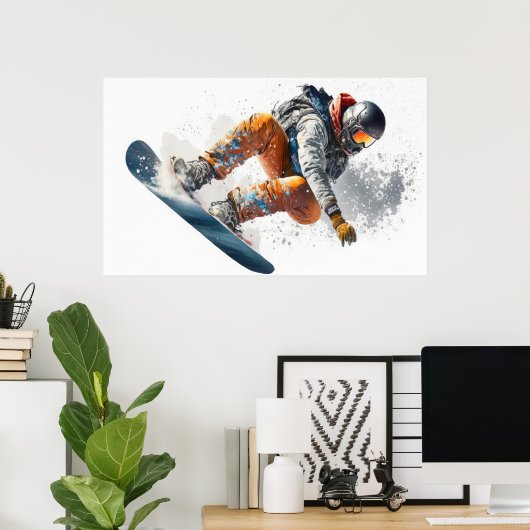 Snowboarder Illustration Poster (Heimbüro)