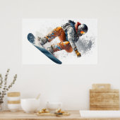 Snowboarder Illustration Poster (Küche)
