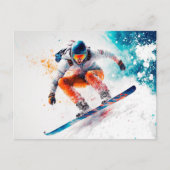 Snowboarder Illustration Postkarte (Vorderseite)