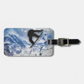 Snowboarder im Flug Gepäckanhänger (Vorderseite horizontal)