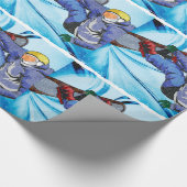 Snowboarder im nervösen Schneesturm Geschenkpapier (Ecke)