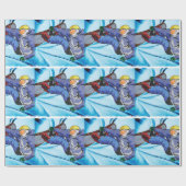 Snowboarder im nervösen Schneesturm Geschenkpapier (Flach)