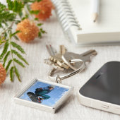 Snowboarder im Schnee-Schlüsselanhänger Schlüsselanhänger (Seite)